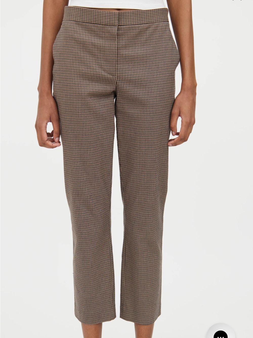 The Row Brown Houndstooth Cropped Tailored Pants